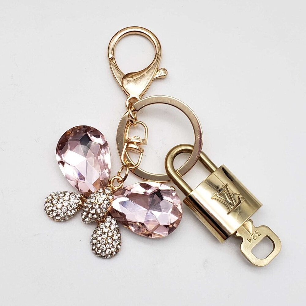 Authentic Louis Vuitton Lock & Key with unbranded Butterfly Bagcharm, Keycharm
